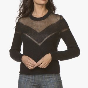 NWT rag & bone Blaze Crew Burnout Mohair Sweater Black Medium